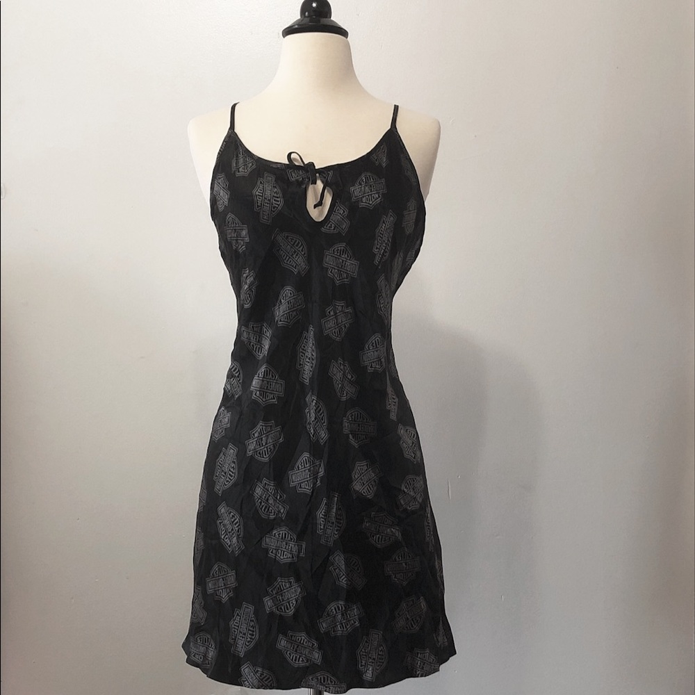 Harley-Davidson 100% Silk Black night gown 🖤